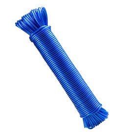 GZBtech 30 m Washing Line with Steel Core Outdoor, Sturdy Extra Strong Washing Line with a Load Capacity of 120 kg, Rustproof and Waterproof Washing Rope for Garden, Blue