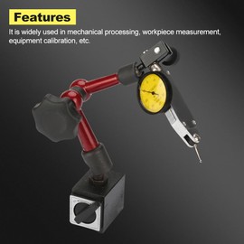 YUMILI Dial Gauge with Flexible, Strong Magnetic Base, 0-0.8mm DTI Lever Test, Adjustable Holder Tool for Machining, Workpiece Measurement, Device Calibration