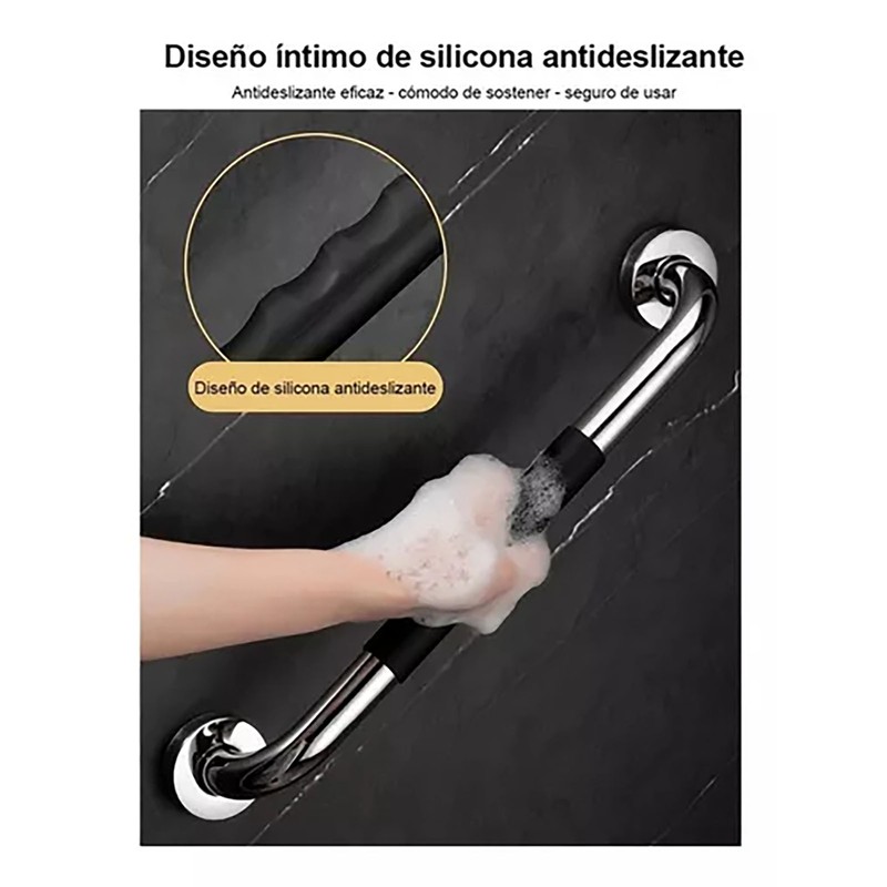 Shower Grab Bar 304 Stainless Steel Silicone Anti Slip Bathtub
