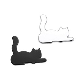 KRGNPLE Car Sticker Character Cat Sticker Car Sticker 2PCS Zinc Alloy Stick-on 3D Waterproof Personality Decoration Easy Installation( Pushing Cat )