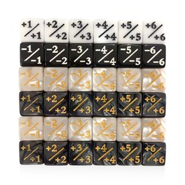 Set di 36 dadi magici più e meno, dadi segnati da 16 mm, contatori di dadi, accessori per il gioco di carte, accessori da gioco da tavolo