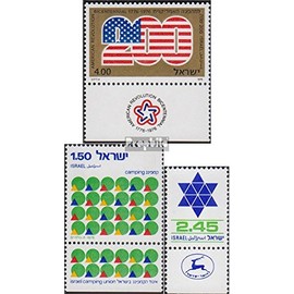 Israel 670,671,675 with Tab (Complete. Ausg.) 1976 USA, Camping, Star of David (Stamps for Collectors)
