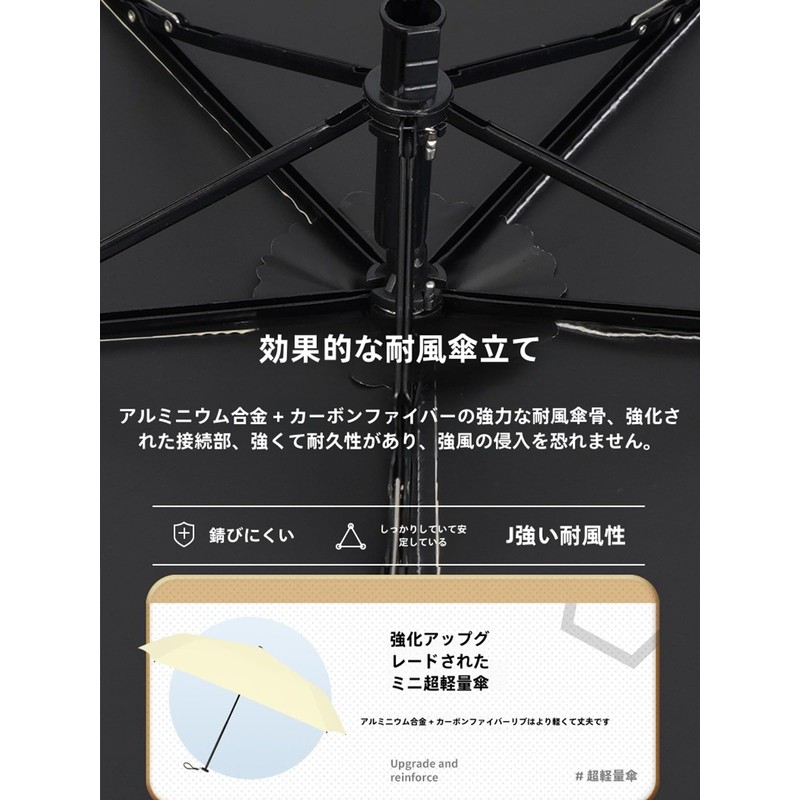 Vokiuler 折りたたみ傘 120g 超軽量 日傘 コンパクト 薄型折りたたみ傘 uvカット 100% 完全遮光