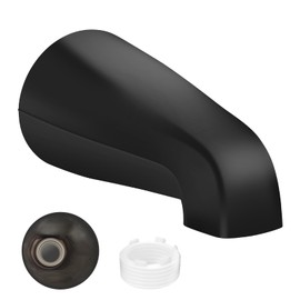 Universal Bath Tub Spout with Adapter, Bathtub Faucet Spout Without Diverter, 5" Length Bathtub Spout for 1/2'', 3/4'' IPS Inside Thread Connection and Tub/Shower Faucet (Matte Black)