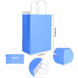 Gift Bag Kraft Paper Party Gift Bag with Handle Rainbow Gift Bag for Wedding, Birthday, Party Supplies and Gifts, bag, New Year gift gift bag (12PCS)