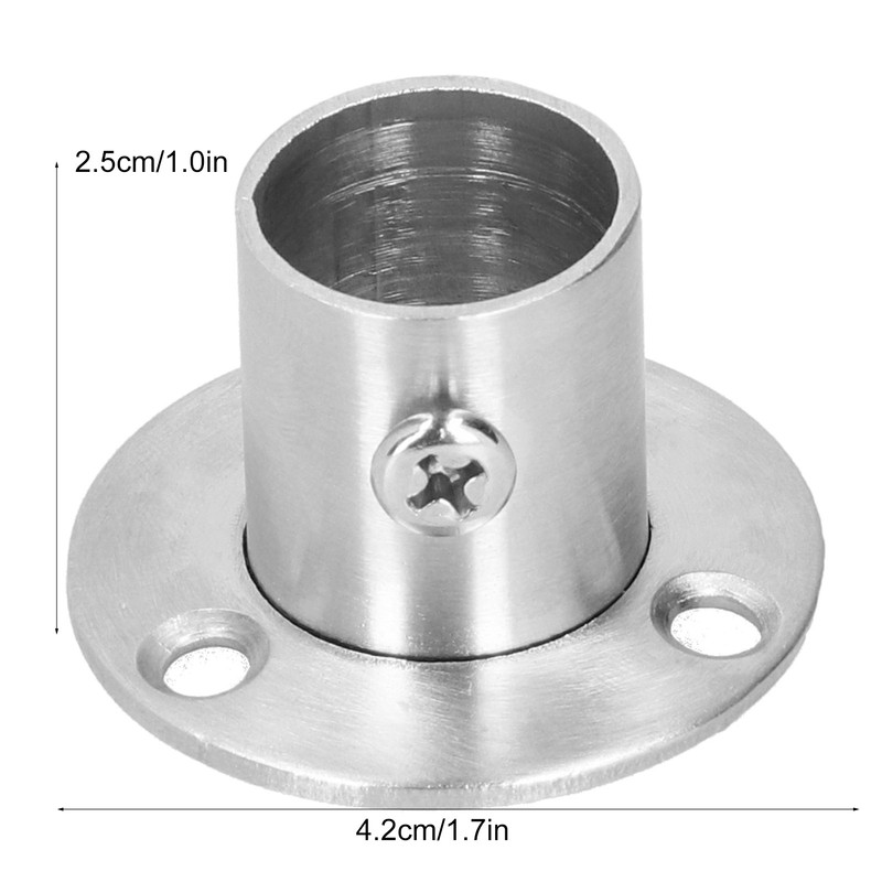 10Set Flanged Holder Base Thicken Stainless Steel Closet Rod Tube