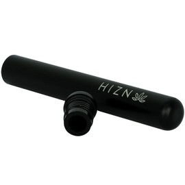 HIZN Pre-Roll Joint Case, Diameter 15 x 115 mm, King Size, CNC Fine Thread with Rubber Sealing Ring, Odourproof, Airtight, Waterproof, UV Protection (Black)