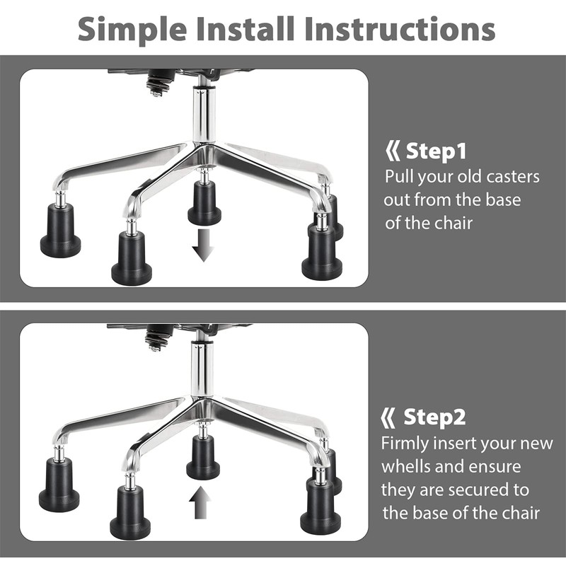 uvce High Profile Bell Glides Replacement for Office Chair Without