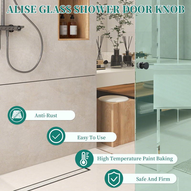 Alise Shower Glass Door Handle,Sliding Shower Doors Knob,One Sided Pull