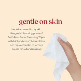 Burts Bees Facial Cleansing Towelettes for Normal to Dry Skin, Cucumber and Sage - 90 Count