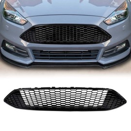 G-PLUS Front Upper Bumper Mesh Grille Honeycomb Style, Compatible with Ford Focus S & SE 2015-2018 F1EZ-8200A, F1EZ-8200B (Black)