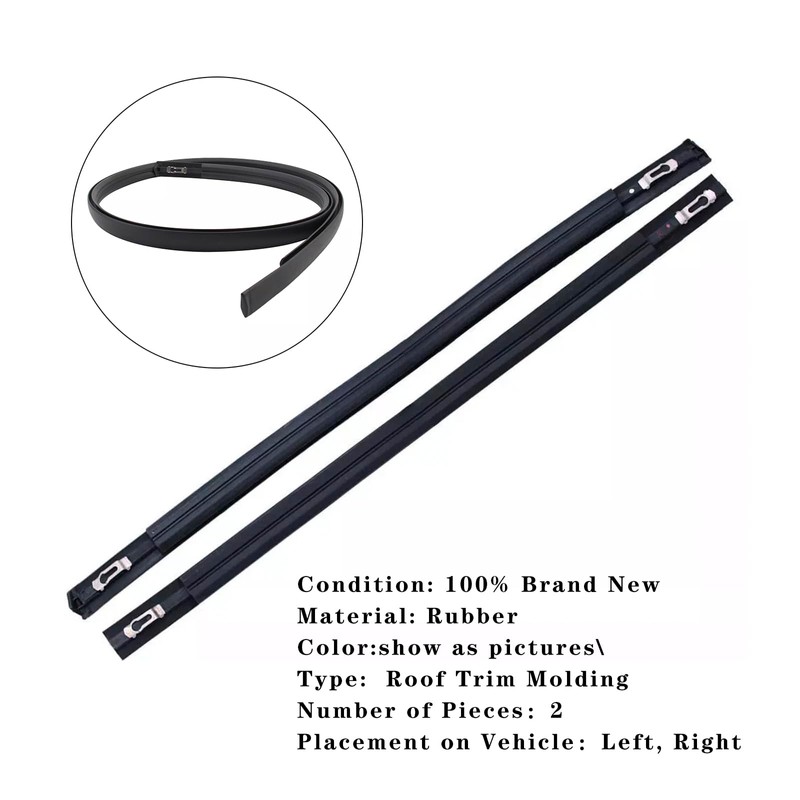 Artudatech Automotive 2PCS Roof Drip Molding Trim Left & Right