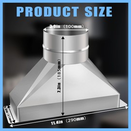 4'' Dia. Round to Rectangular Duct Transition Adapter Kit, 3-1/4" x 10" Galvanized Steel Transition for Microwave Vent Kit, Range Hood, HVAC Ducting, and Exhaust Fittings with 32ft Foil Tape & Gloves