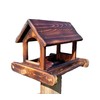14 Inch Post Mount Cedar Wood Fly Through Platform Bird