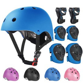 Kids Bike Helmet Set Adjustable Helmet for Ages 2-15 Kids Toddler Boys Girls Youth, Multi-Sport Bicycle Skateboarding Football Rollerskating Scooter Rollerblade Balance Bike Helmets