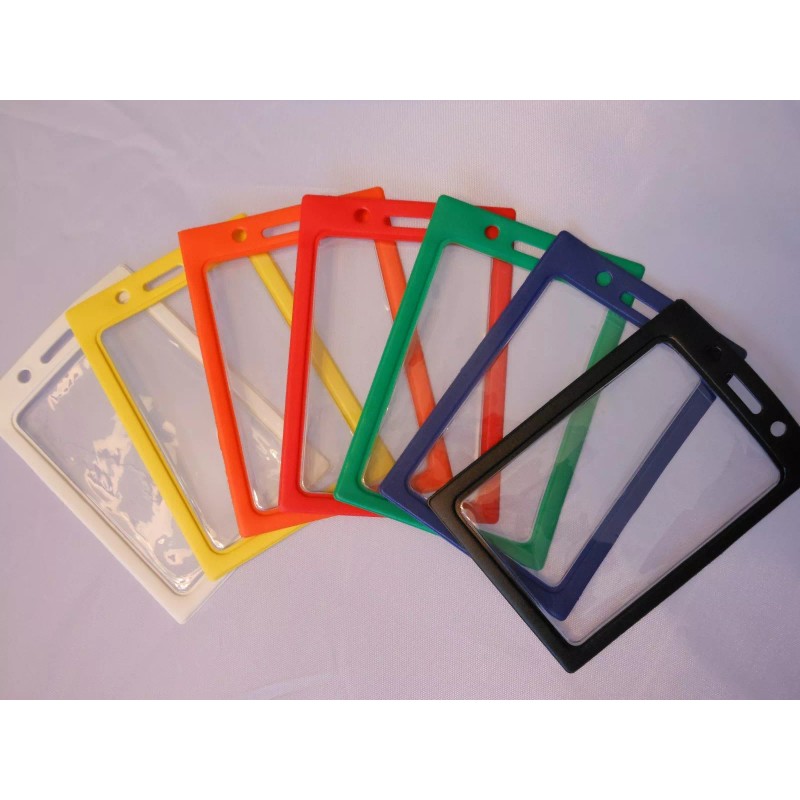 Unbranded 1 Vertical ID Badge Holder, Clear Vinyl Window with