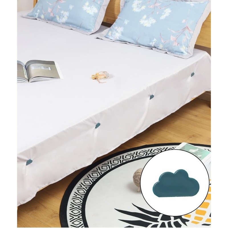 Lyxtiorn 8Pcs Foldable Bed Sheet Holder, Bed Sheets Clips for