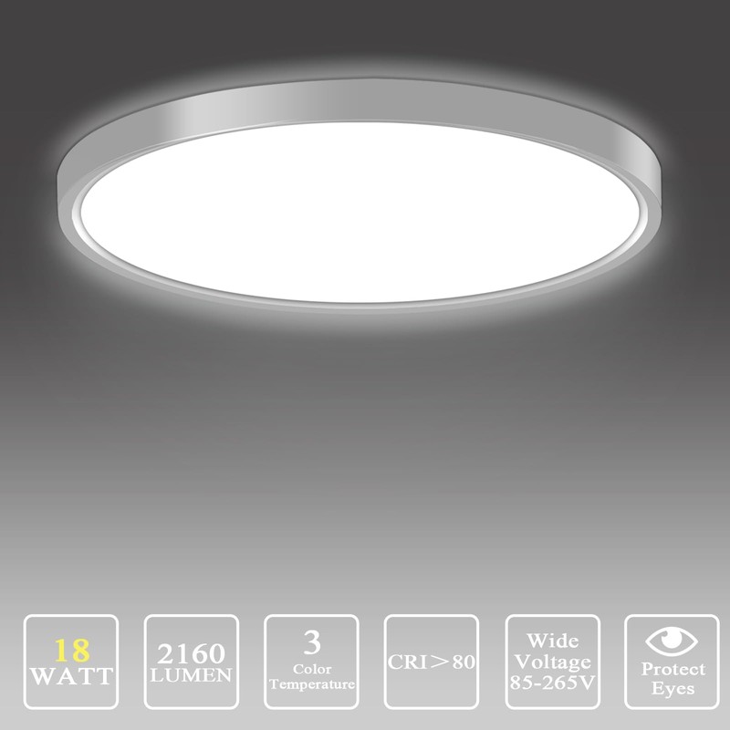 uowlbear Ceiling Light 9 Inches, 3 Color Temperatures Switchable 18W