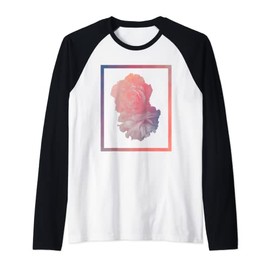 Aesthetic Rose Art | Pink Flower Vintage Graphic Design Raglan Baseball Tee