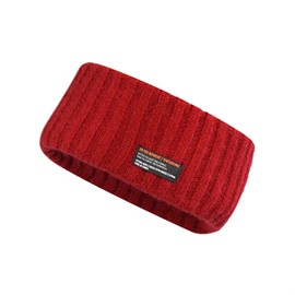Croogo Winter Ear Warmer Headband Soft Stretch Warm Thick Cable Knit Ear Band Covers for Cold Weather Headbands,Red-FD05