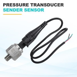 sourcing map Pressure Transducer Sender Sensor with Connector, 1/8" NPT 1000 PSI Stainless Steel Pressure Transmitter for Oil Fuel Water Air
