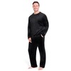 CityComfort Men's Long Fleece Pyjamas, Winter - black, size: xxl