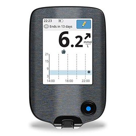 Brushed Metal - Effect/Structure - Sticker Skin for Freestyle Libre Reader Color Graphit Metallic