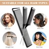 3 Pieces Carbon Fiber and Stainless Steel Hair Combs Set,