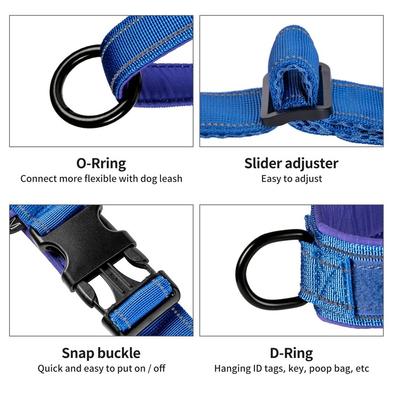 Annchwool No Pull Dog Harness with Soft Padded Handle,Reflective Strip