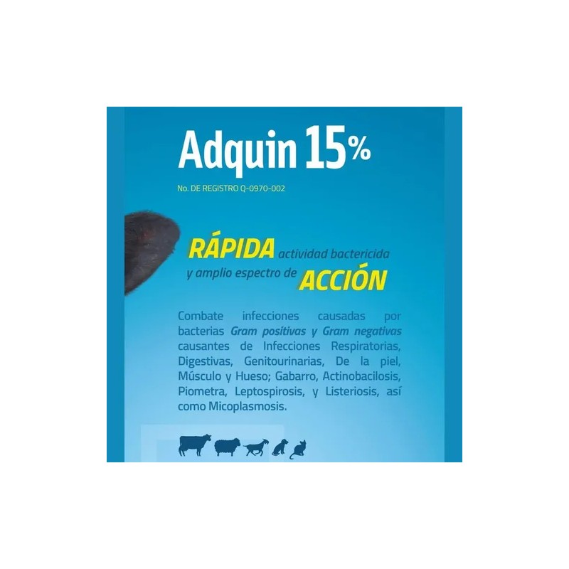 Adquin 15% Antibiotico 250ml Bovino Ovicaprino