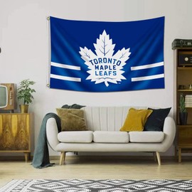 ENMOON Toronto Team Maple Leafs Flag Banner (3x5ft, Vivid Color, 150D Poly) HD Printing Quality Brass Grommets for Man Cave Shop