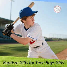 Baptism Gifts for Boys Men Adults Baseball Gift for Boys 8-12 Catholic Religious Baseball Christening Gifts for Son Grandson Godson End of Season Baptism Decorations Christmas Easter Basket Stuffers