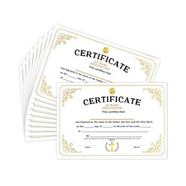 10 Pcs Baptism Certificates, Baptism Certificates for Church, Baby Dedication Certificates, Certificado De Presentación De Niños Cristianos, Church Baptism Gifts