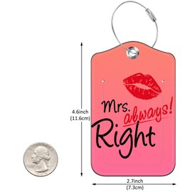 2 Pack Luggage Tags for suitcases Mr and Mrs Leather Luggage Tag, Identifiers with Privacy Name ID Label and Metal Loop for Men Women Travel Bag Suitcase