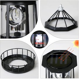 Solar Lighthouse Rotating Light - 360 Degree Rotating Lamp Courtyard Decoration Waterproof Garden Smoke Towers Statue Lights for Outdoor Garden Pathway Patio