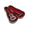 Dselvgvu Wooden Miniature Ukulele with Stand and Case Mini Musical