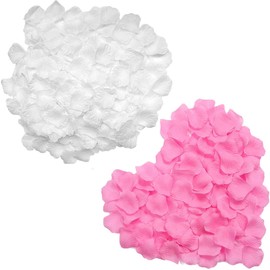 CATTREE Artificial Flowers Petal for Valentines Decorations Suitable Weddings Valentine's Day Anniversaries Party Romantic Table Flower Decor Special Night Fake Rose Petals - White & Pink 2000 Pcs