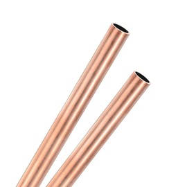 M METERXITY 2-Pack 300mm Copper Round Tube, 9mm OD 0.5mm Wall Thickness Copper Seamless Tubing for Construction/Machining/DIY Crafting, Metal Straight Pipe [0.35x0.02x12IN]