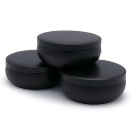 Dosenritter 3 x round jewellery boxes / cosmetic storage made of metal, matt, 10.8 x 4.3 cm (H x D), also ideal as tampon storage