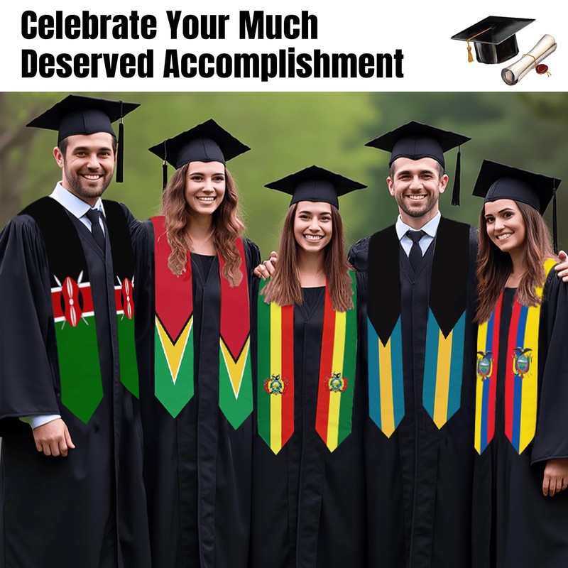 BMHHTM Kenya Flag Graduation Stole, Kenyan Flag Graduation Sash for