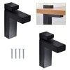 UFURMATE Glass Clamp 2 Pack Black Adjustable Wood/Glass Shelf Brackets