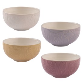 Mason Cash in The Meadow Set of 4 Mini Bowls, Pink, yellow