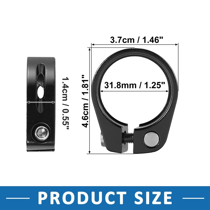 A ABSOPRO Bicycle Seat Clamp Seat Post Clip Black 31.8mm