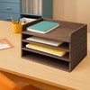 PROLEE Wooden Paper Tray Organizer for Desk,Stackable Paper Holder and