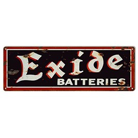 Victory Vintage Signs Reproduction Exide Batteries Gas Station Sign 6X18