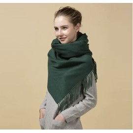 Foresters Women/Girls 100% Pure Cashmere Lightweight Woolen Scarf/Shawl, Unisex Cold Weather Stole/Wrap, Comes in Beautiful Gift Box_ Emerald Green