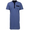 Henry Terre Men's Short-Sleeved Stand-Up Collar Nightdress with Dots, Chest Pocket, Button Placket, Size, blue, XL