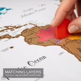 Wander And Explore Scratch Off Map of The World | Deluxe Watercolor Wanderlust Edition | XL Size...