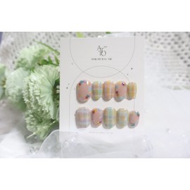 Handmade nails - Salpi Flower Garden  - Short square / 수제네일 - 살피꽃밭  - 숏 스퀘어