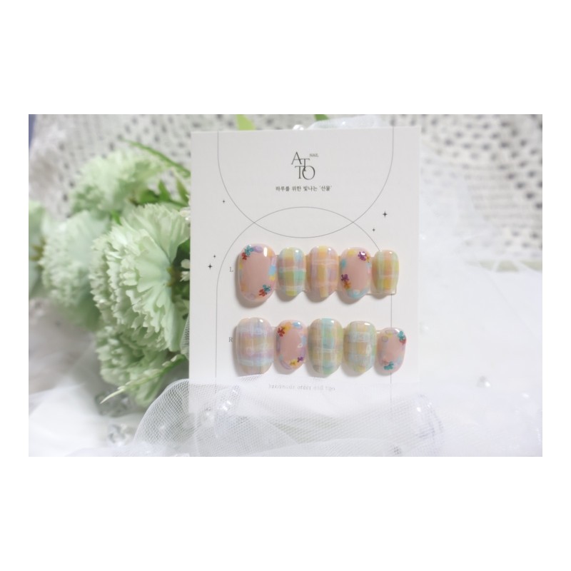 Handmade nails - Salpi Flower Garden - Short square /